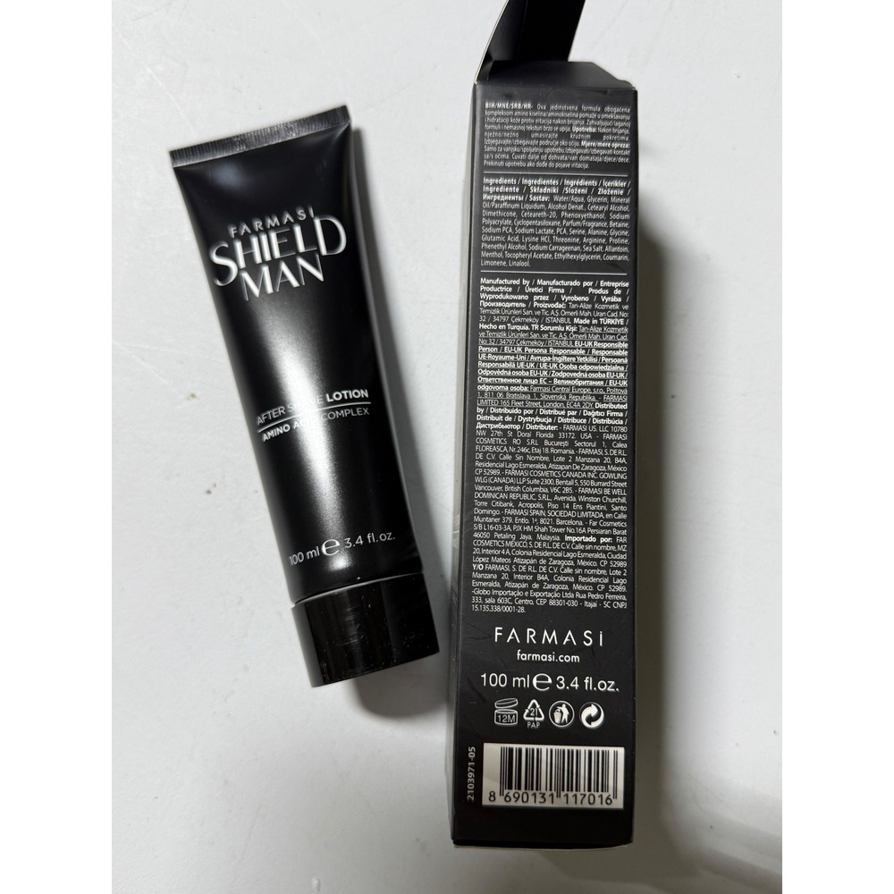 Farmasi Shield Man After Shave Lotion Amino Acid Complex 100ml 3.4 fl oz New Box - Picture 5 of 5